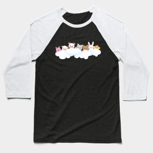 Baby Animals Chilling on a Cloud Baseball T-Shirt